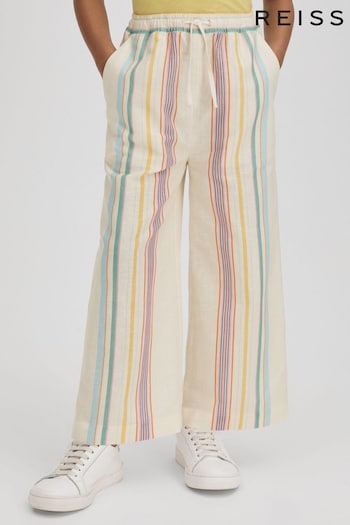 Reiss Multi Cleo Senior Linen Drawstring Trousers (K97802) | £50