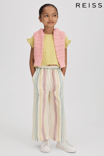 Reiss Multi Cleo Teen Linen Drawstring drape Trousers (K97844) | £53