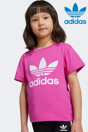 adidas Originals Pink Kids Adicolor Trefoil T-Shirt (K97994) | £15