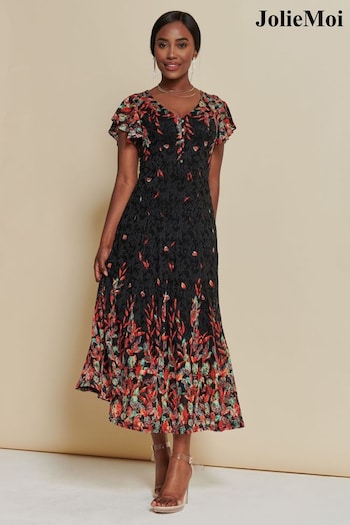 Jolie Moi Mirrored Print Lace Maxi Dress (K98148) | £89