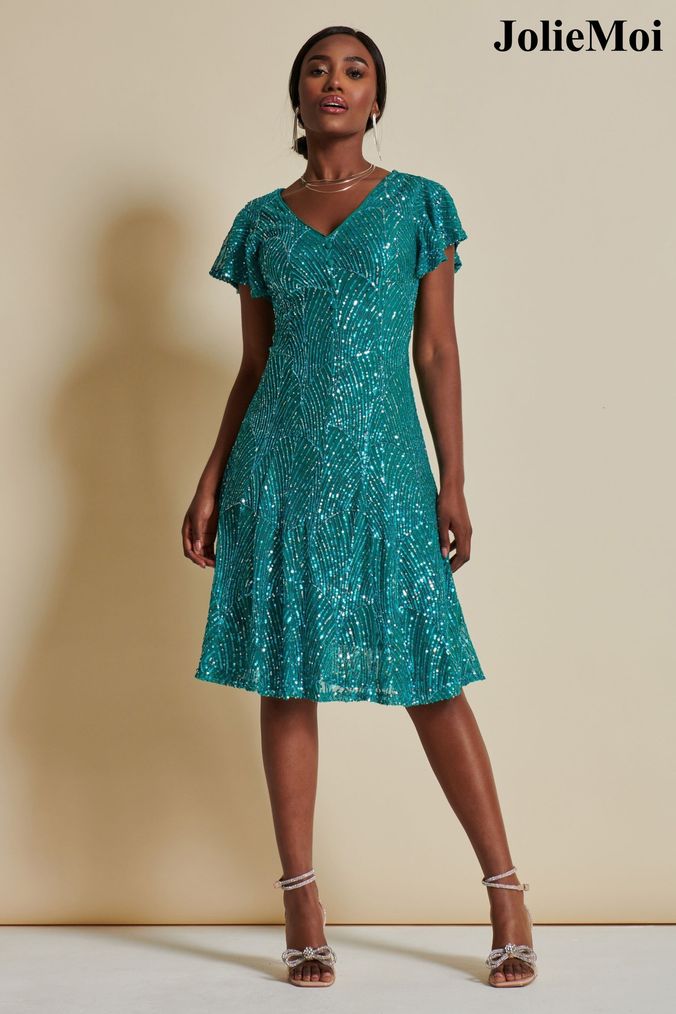 Knee length glitter dresses sale