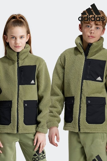 adidas Green Sherpa Jacket (K98409) | £60