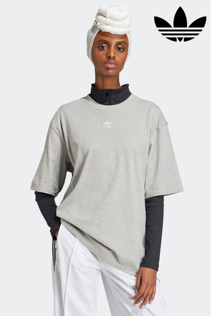Grey adidas top womens hot sale
