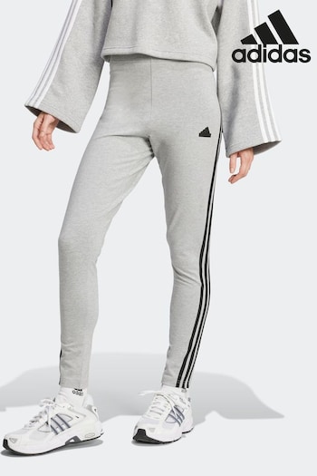 adidas Grey Sportswear Future Icons 3-Stripes Leggings (K98495) | £33
