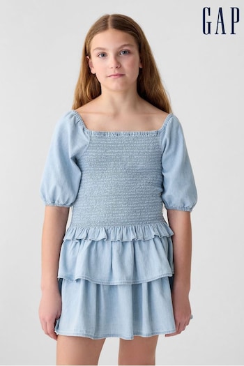 Gap Blue Smocked Denim Dress (4-13yrs) (K98603) | £25