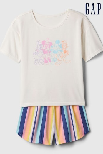 Gap White Disney T-Shirt and Shorts Pyjama Set (4-13yrs) (K98613) | £25