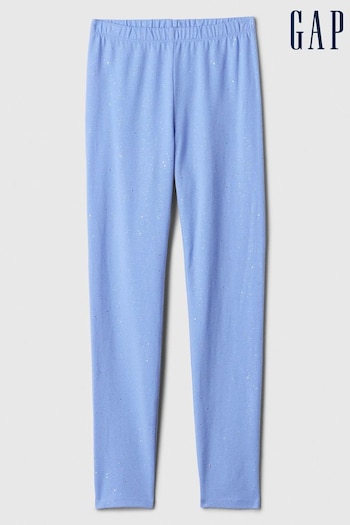 Gap Blue Stretch Jersey Print Leggings high-waist (4-13yrs) (K98621) | £10