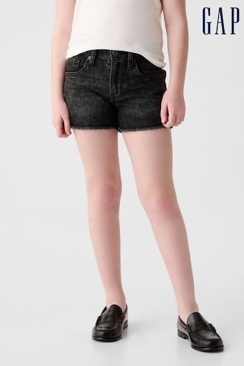 Gap Black Wash Denim Low Rise Stride cut Shorts (6-13yrs) (K98626) | £22