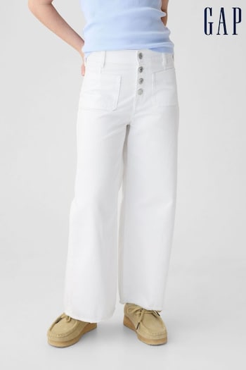 Gap White Wide-Leg Ankle Jeans (6yrs-13yrs) (K98649) | £30