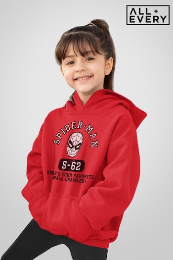 All + Every Red Marvel Favourite Wall Crawler Spider Man Kids Hooded Sweatshirt (K98747) | £35