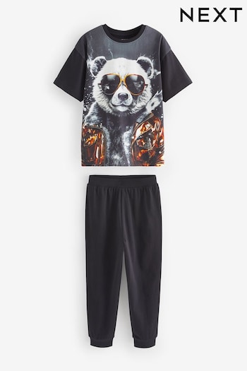 Black Panda Single Pyjamas (5-16yrs) (K99119) | £13 - £18