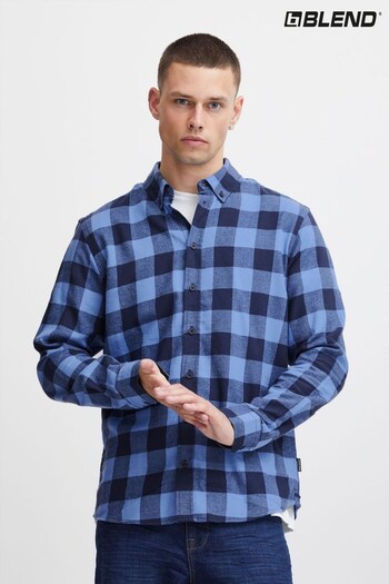 Blend Blue Boxy Check Long Sleeve Shirt (K99142) | £28