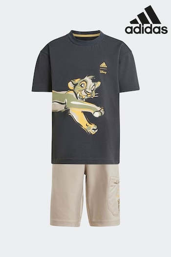 adidas Grey Disney Lion King T-Shirt Set (K99333) | £38