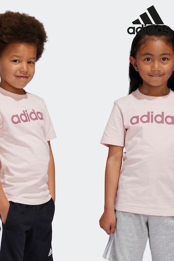 adidas Pink Essentials Lineage T-Shirt (K99575) | £10