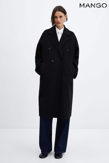 Mango Oversized Handmade Wool Coat with Buttons (K99621) | £140