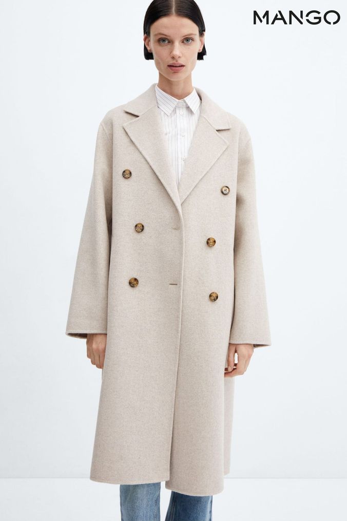 Mango beige wool coat online
