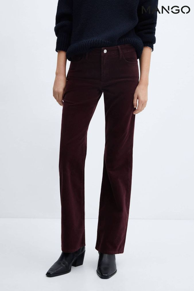 Dark red top jeans womens