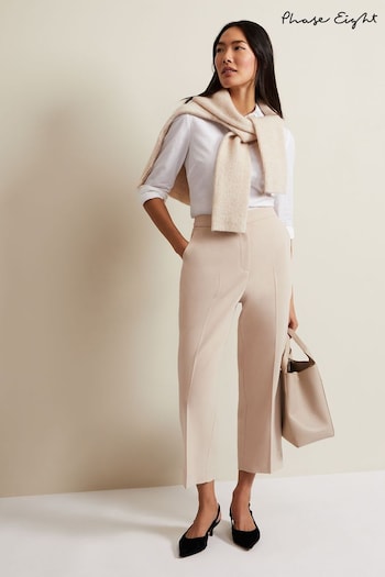 Phase Eight Neutral Everlee Crop Straight Leg Smart Trousers (K99727) | £89