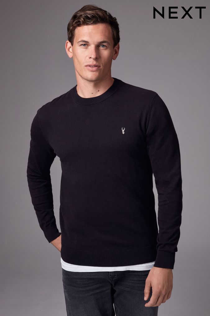 Mens Black Knitwear Next Official Site