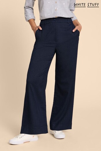 White Stuff Blue Belle Tweedy Wide Leg Trousers (K99932) | £65