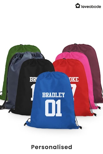 Personalised Surname And Number Sport Drawstring Bag By Loveabode (KD1274) | £12