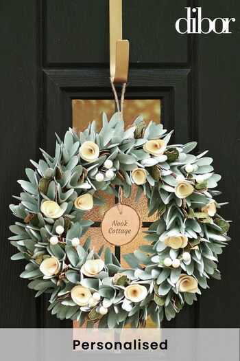 Personalised Green with Gold Lambeth Wreath by Dibor (L00455) | £28