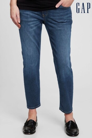 Gap Mid Wash Blue Maternity Over The Bump Cheeky Straight Jeans (L00697) | £75