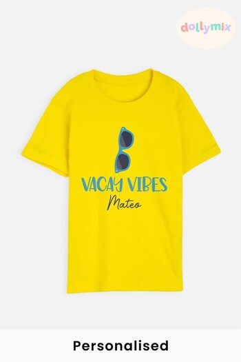 Personalised Vacay Vibes T-Shirt by Dollymix (L01264) | £17