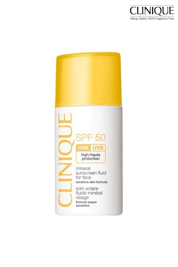 Clinique Mineral Sunscreen Fluid For Face SPF 50 30ml (L01621) | £27