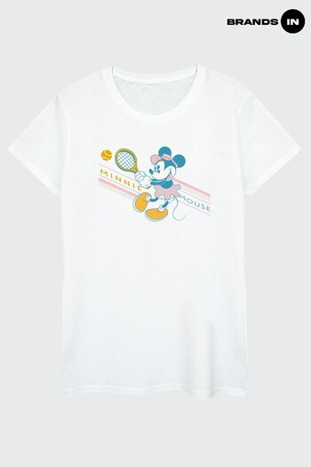 Brands In White Minnie Mouse Mickey Mouse Wimbledon Logo Womens White T-Shirt (L07710) | £24