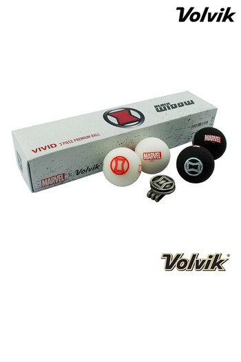 Volvik Black & White Black Widow Marvel Golf Ball + Marker Pack (L11417) | £32