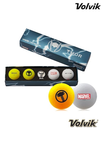 Volvik Yellow & White Thor Marvel Golf Ball + Marker Pack (L11431) | £32