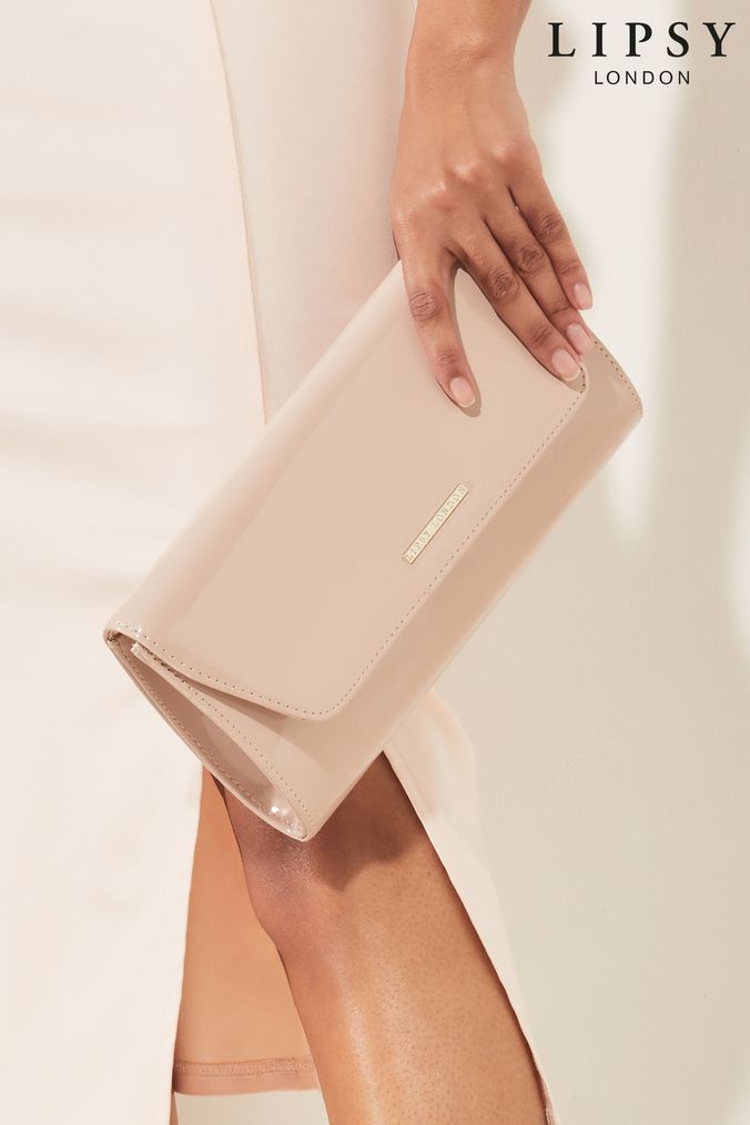 Lipsy Nude Envelope Clutch Occasion Bag (L12645) | £25