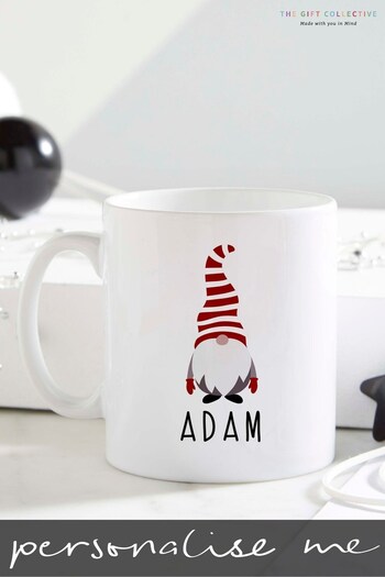 Personalised Stripe Gnome Mug by The Gift Collective (L16370) | £12