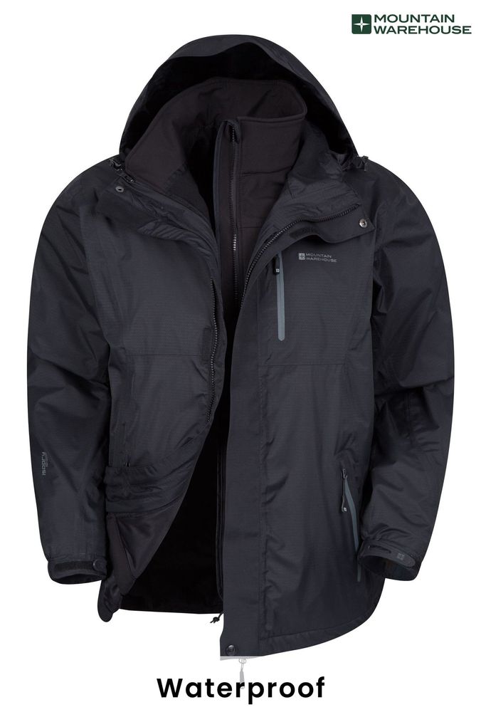 Mountain Warehouse Black Bracken Extreme 3 In 1 Mens Waterproof Jacket (L16499) | £160