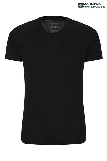 Mountain Warehouse Black Talus Mens Short Sleeved Thermal Top (L16809) | £15