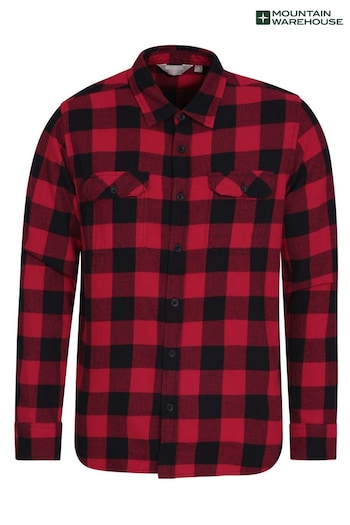 Mountain Warehouse Red and Black Trace Mens Flannel Long Sleeve Shirt (L17596) | £27