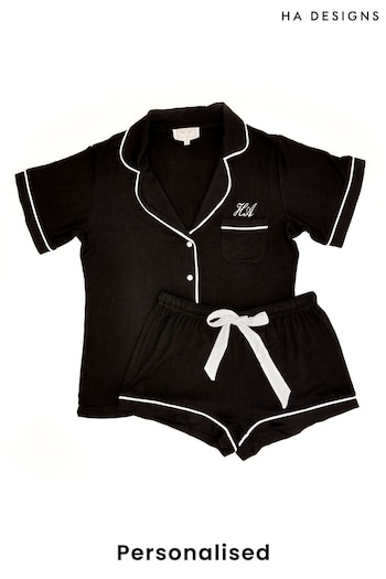 Personalised Sleep Jersey Short Sleeve Pyjama Set By HA Design (L17940) | £50