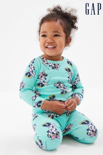 Gap Green Disney Minnie Mouse Long Sleeve Pyjama Set (L18360) | £20