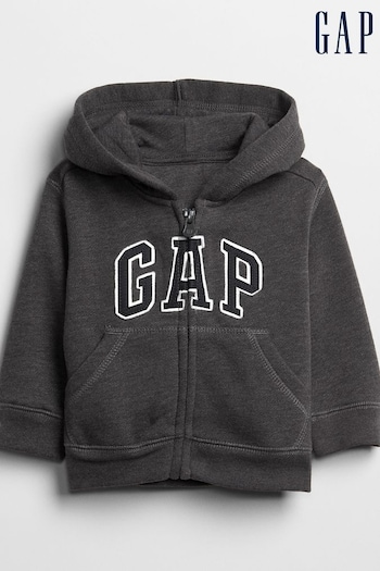 Gap Charcoal Grey Logo Zip Up Hoodie (L18384) | £24