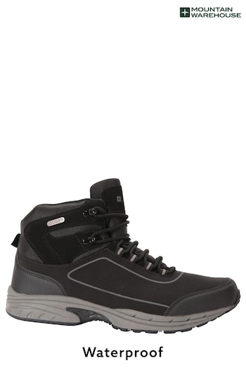 Mountain Warehouse Black and Grey Ramble Mens Waterproof Softshell Walking Boots (L18399) | £53