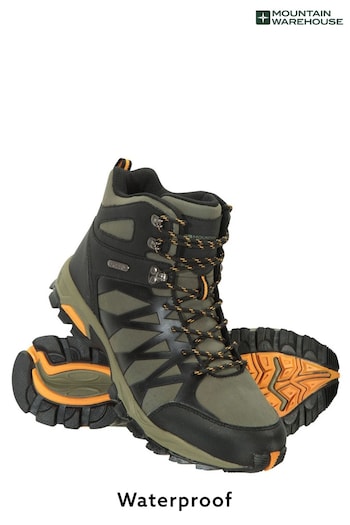 Mountain Warehouse Khaki Green Trekker Ii Waterproof Mens Softshell Walking Boots (L18400) | £84