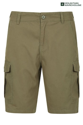 Mountain Warehouse Khaki Green Lakeside Mens Cargo Shorts Junior (L18416) | £26