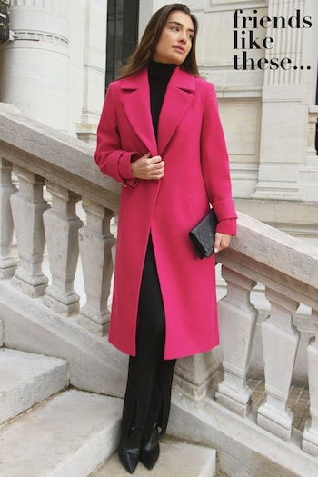 Little Black Dresses Pink Maxi Tailored Coat (L18528) | £89