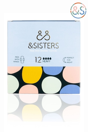 &Sisters | Plastic-free Pads with Wings | Organic | Bio-wrapped | Heavy Night (L19921) | £5.50