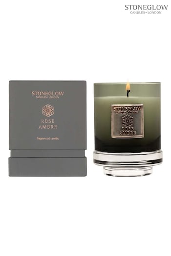 Stoneglow Clear Metallique Collection Rose Ambre Tumbler Scented Candle (L20026) | £38