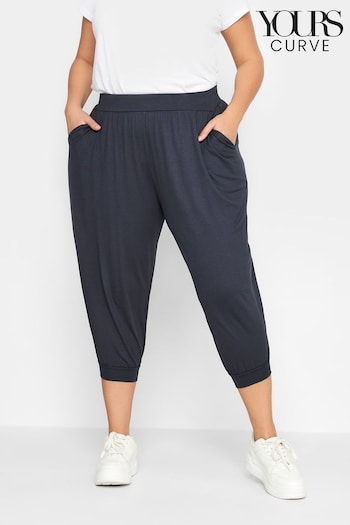 Yours Curve Grey Jersey Cropped Harem Trousers (L21846) | £22
