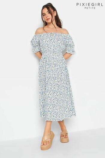 PixieGirl Petite Blue Tie Front Dress (L22225) | £34