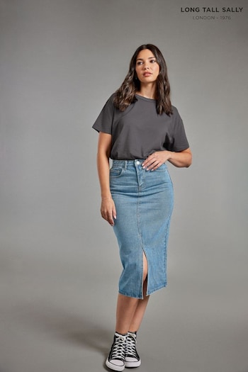 Long Tall Sally Blue Midi Denim Skirt (L22643) | £29