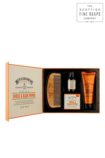 Scottish Fine Soaps Thistle & Black Pepper Face & Beard Care Kit (L24094) | £29